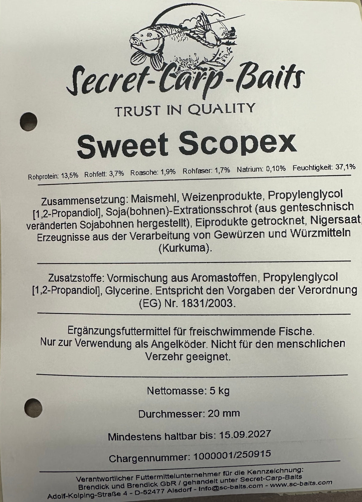 Sweet Scopex Boilie