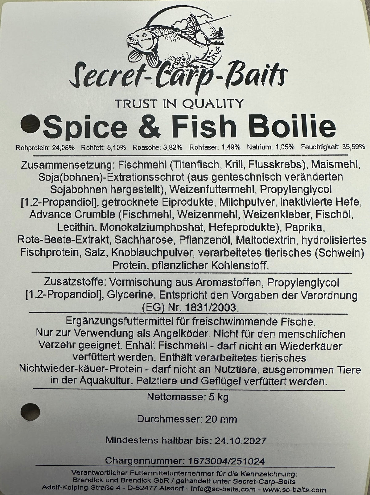 Spice & Fish Boilie