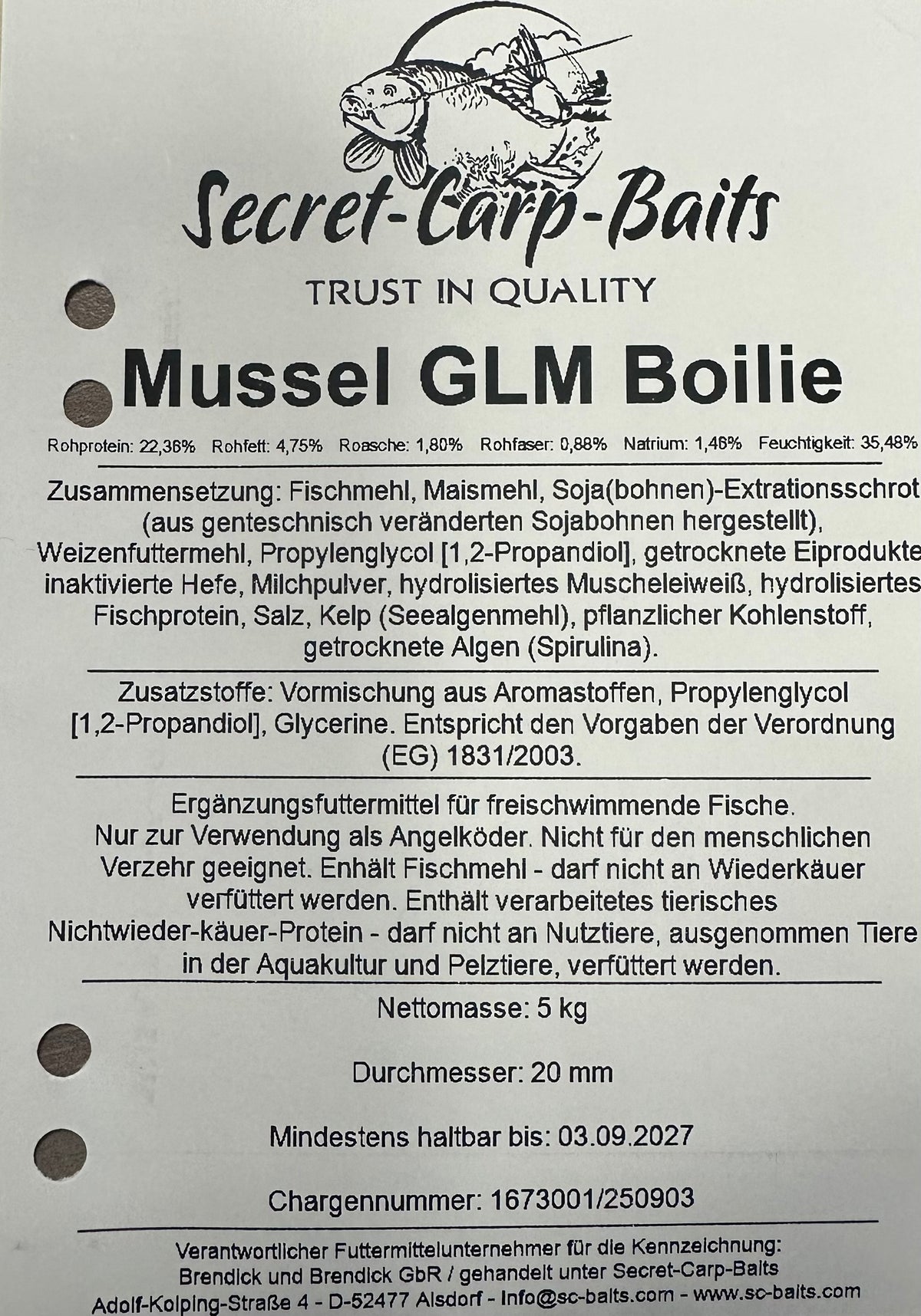 Mussel GLM Boilie