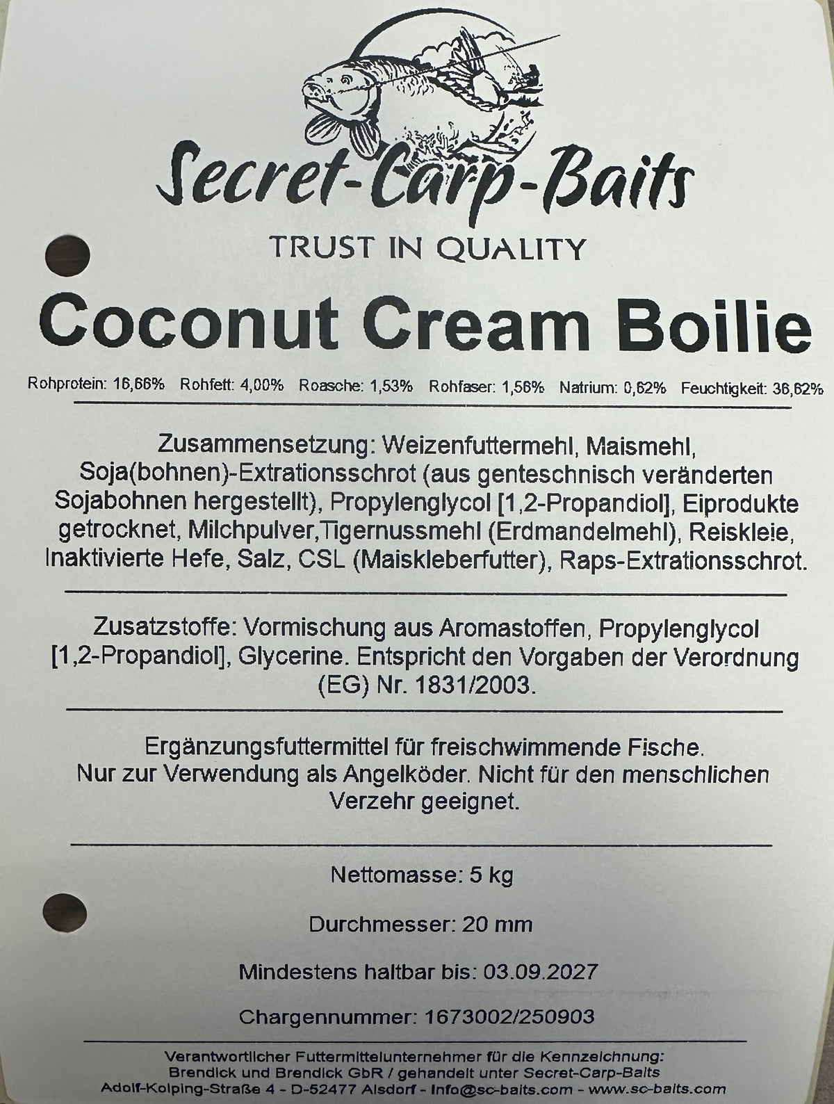 Coconut Cream Boilie